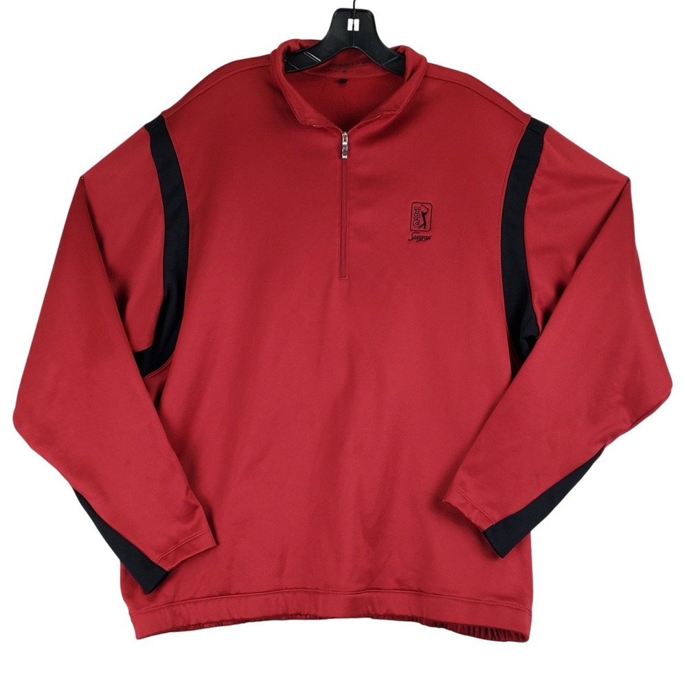TPC Sawgrass Nike Therma-FIT Golf‎ Quarter Zip Pullover Mens XL Red Sportswear